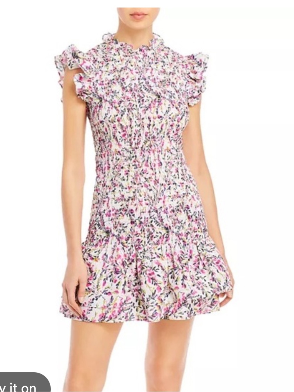 French Connection Multicolor Floral Smocked Mini Dress